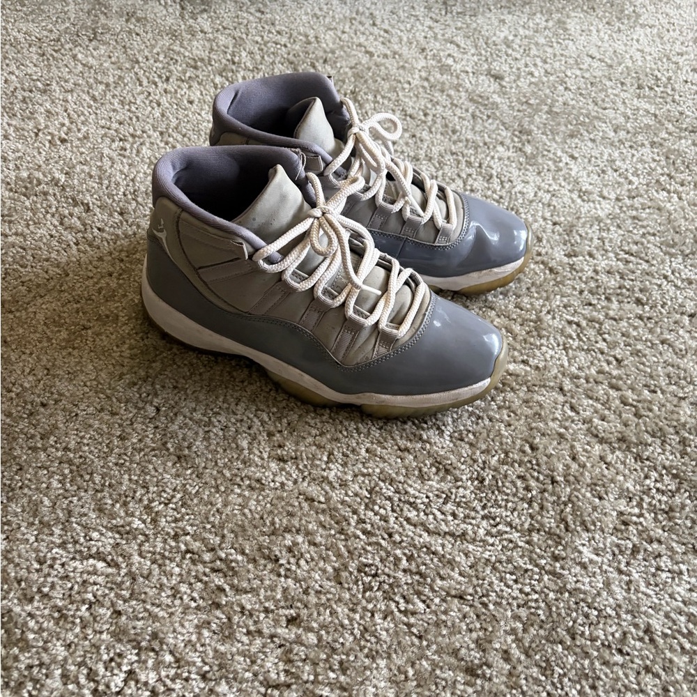 Gray and Cream Jordan 12 cool grey High-Top Sneakers